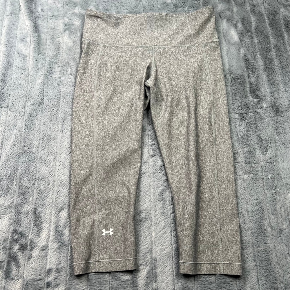 Under Armour HeatGear Compression Capri Leggings Gray Heathered Large 12201